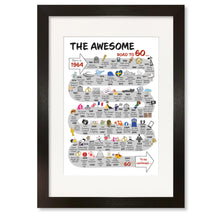 Load image into Gallery viewer, UK | The Road to 60 | 60th Milestone Birthday Print | Born in 1964 or 1965
