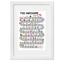 Load image into Gallery viewer, UK | The Road to 75 | 75th Milestone Birthday Print | Born in 1949 or 1950