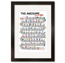 Load image into Gallery viewer, UK | The Road to 80 | 80th Milestone Birthday Print | Born in 1946