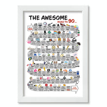 Load image into Gallery viewer, UK | The Road to 90 | 90th Milestone Birthday Print | Born in 1936