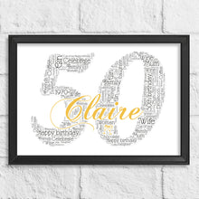 Load image into Gallery viewer, Personalised Birthday Number Gift Print