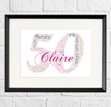Load image into Gallery viewer, Personalised Birthday Number Gift Print