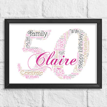 Load image into Gallery viewer, Personalised Birthday Number Gift Print