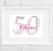 Load image into Gallery viewer, Personalised Birthday Number Gift Print