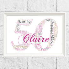 Load image into Gallery viewer, Personalised Birthday Number Gift Print