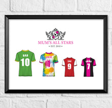 Load image into Gallery viewer, Personalised Family Football Team Gift Print