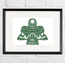 Load image into Gallery viewer, Personalised American Football Gift Print