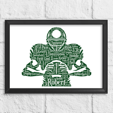 Load image into Gallery viewer, Personalised American Football Gift Print