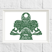 Load image into Gallery viewer, Personalised American Football Gift Print