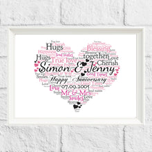 Load image into Gallery viewer, Personalised Anniversary Gift Print