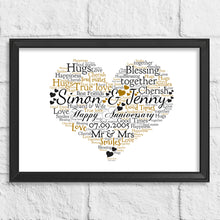 Load image into Gallery viewer, Personalised Anniversary Gift Print