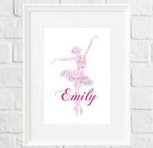 Load image into Gallery viewer, Framed ballet dancer word art