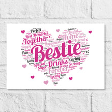 Load image into Gallery viewer, Heart word art present idea for best friend