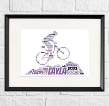 Load image into Gallery viewer, Personalised Mountain Bike Word Art Gift