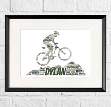 Load image into Gallery viewer, Personalised Mountain Bike Word Art Gift