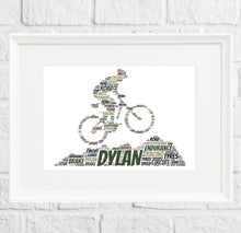 Load image into Gallery viewer, Personalised Mountain Bike Word Art Gift