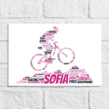 Load image into Gallery viewer, Personalised Mountain Bike Word Art Gift