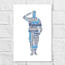 Load image into Gallery viewer, Royal Navy personalised word art gift print