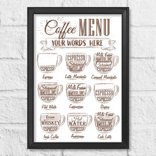 Load image into Gallery viewer, Personalised Coffee Menu