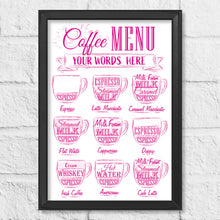 Load image into Gallery viewer, Personalised Coffee Menu
