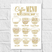Load image into Gallery viewer, Personalised Coffee Menu