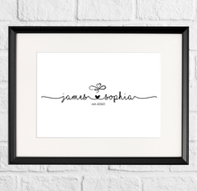Load image into Gallery viewer, Personalised Couple Names With Love