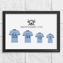 Load image into Gallery viewer, Personalised Family Cricket Team Gift Print
