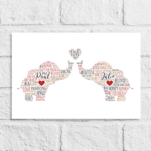 Load image into Gallery viewer, Personalised Love Elephants Gift Print