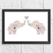 Load image into Gallery viewer, Personalised Love Elephants Gift Print