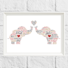 Load image into Gallery viewer, Personalised Love Elephants Gift Print