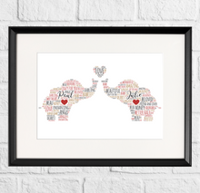 Load image into Gallery viewer, Personalised Love Elephants Gift Print