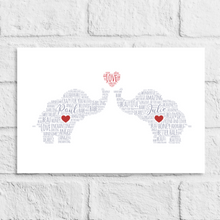 Load image into Gallery viewer, Personalised Love Elephants Gift Print 2