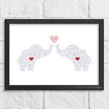 Load image into Gallery viewer, Personalised Love Elephants Gift Print 2