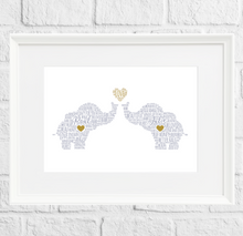 Load image into Gallery viewer, Personalised Love Elephants Gift Print 2