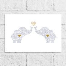 Load image into Gallery viewer, Personalised Love Elephants Gift Print 2