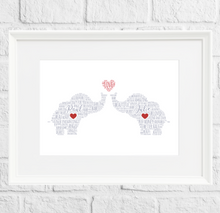Load image into Gallery viewer, Personalised Love Elephants Gift Print 2