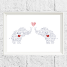 Load image into Gallery viewer, Personalised Love Elephants Gift Print 2