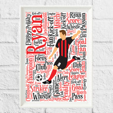 Load image into Gallery viewer, Custom soccer framed print for Boys Bedroom