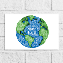 Load image into Gallery viewer, Personalised World Map Gift Print