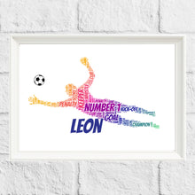 Load image into Gallery viewer, Footballl themed personalised bedroom name plate