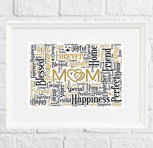 Load image into Gallery viewer, Personalised Mum Family Names Gift Print