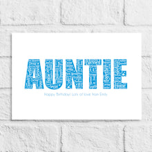 Load image into Gallery viewer, Personalised Auntie Gift Print