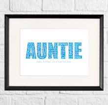 Load image into Gallery viewer, Personalised Auntie Gift Print