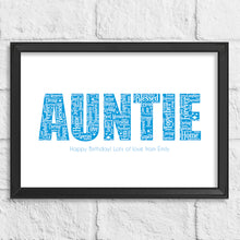 Load image into Gallery viewer, Personalised Auntie Gift Print
