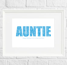 Load image into Gallery viewer, Personalised Auntie Gift Print