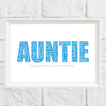 Load image into Gallery viewer, Personalised Auntie Gift Print