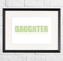 Load image into Gallery viewer, Personalised Daughter Gift Print