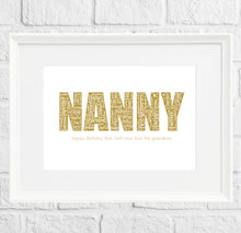 Load image into Gallery viewer, Mothers Day Nanny gift print