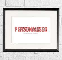 Load image into Gallery viewer, Personalised Custom Word Gift Print