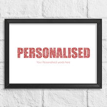 Load image into Gallery viewer, Personalised Custom Word Gift Print